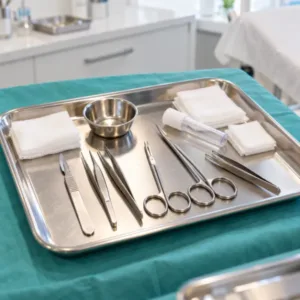 Strumenti sterili per la biopsia della pelle e l'esame istologico